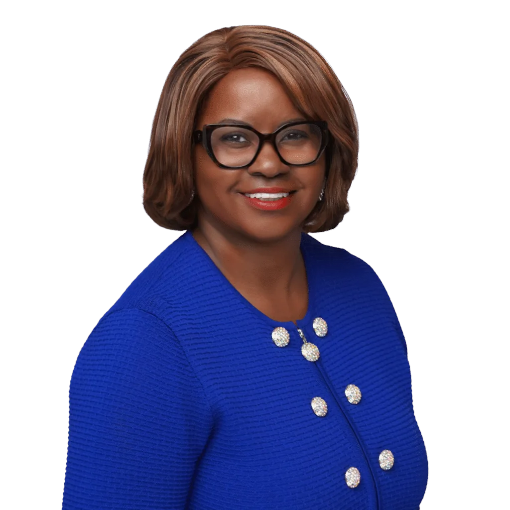Rev. Dr. G. Dianne Lewis wearing blue